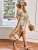 V-Neck Floral Wrap Dress