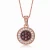Collette Z Rose Gold Overlay Burgundy Cubic Zirconia Circle Necklace