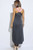 Neon Pink/Heather Gray Color Block Wood Ring Back High Low Dress