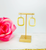 Brushed Gold Open Square Pendant Earrings 