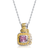 Collette Z Sterling Silver Pink Rectangular Cubic Zirconia Pendant