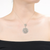 Collette Z Sterling Silver with Rhodium Plated Clear Round Cubic Zirconia Flower Pendant Necklace