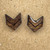 Small - Dark Oak Chevron Split  - Lightweight Handmade Earrings