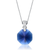Collette Z Sterling Silver Blue and White Cubic Zirconia Octagon-shape Necklace
