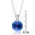 Collette Z Sterling Silver Blue and White Cubic Zirconia Octagon-shape Necklace
