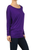 Long Sleeve Lightweight Dolman Basic Tunic Top Purple