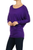 Long Sleeve Lightweight Dolman Basic Tunic Top Purple