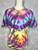 Colorful Kaleidoscope Ice Dye Tie Dye Blank Tee