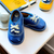 Blue Lace Up Shoe Top with Velvet Lining