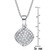 Collette Z Sterling Silver Clear Cubic Zirconia Pave Diamond Shape Necklace