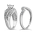 .925 Sterling Silver 1/3 Cttw Round Diamond Crisscross Engagement Ring Bridal Set (H-I Color, I1-I2 Clarity )