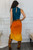 Ombre Sunset Cinched Maxi Dress Teal