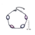 Collette Z Black-plated Sterling Silver White and Pink Cubic Zirconia Chain Bracelet.
