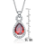Collette Z Sterling Silver White Cubic Zirconia Red Cubic Zirconia Pendant