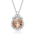 Collette Z Sterling Silver peach  Cubic Zirconia Pendant