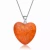 Collette Z Sterling Silver Orange Cubic Zirconia Heart Shaped Pendant