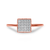 10K Rose Gold 1/3 Cttw Invisible Set Princess Cut Diamond Composite Square Shape Ring for Women (H-I color, I1-I2 clarity)