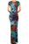Tie Dye Scoop Neck Short Capped Sleeve Full Length Maxi Dress Multi