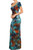 Tie Dye Scoop Neck Short Capped Sleeve Full Length Maxi Dress Multi