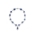Collette Z C.Z. Sterling Silver Rhodium Plated Heavy Pear Shape Sapphire Neckalce