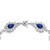 Collette Z C.Z. Sterling Silver Rhodium Plated Heavy Pear Shape Sapphire Neckalce