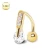 14Kt Yellow Gold Navel Ring with Top Down Gems