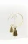 Gold Leather Tassel Hoop Earrings