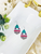 Teal and Cheetah Serape Striped Faux Leather Earrings 