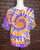 Orange, Purple & Black Swirl Tie Dye Blank Tee