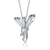 Collette Z Sterling Silver with Rhodium Plated Clear Baguette Cubic Zirconia Knot Style Necklace
