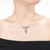 Collette Z Sterling Silver with Rhodium Plated Clear Baguette Cubic Zirconia Knot Style Necklace