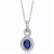 Collette Z Sterling Silver Blue Cubic Zirconia Oval Necklace