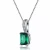 Collette Z Sterling Silver Green Cubic Zirconia Pendant Necklace