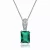Collette Z Sterling Silver Green Cubic Zirconia Pendant Necklace