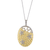 Collete Z Cubic Zirconia Sterling Silver Gold Plated Hammered Oval Shape Pendant