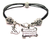 I Love You To The Moon And Back Again To Infinity And Beyond Pewter Beaded Black Cord Bracelet