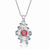 Collette Z Sterling Silver Clear and Red Cubic Zirconia Solitaire Necklace