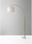 74" Brass Arc Floor Lamp With Off White Solid Color Drum Shade