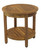 18" X 18" Brown Teak Circular Shower Bench With Shelf