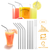 10Pcs 8.5in Stainless Steel Drinking Straws