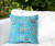 28" X 28" Blue Elephant Indoor Outdoor Throw Pillow