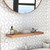 33" Brown Wood Wall Mounted Bathroom Shelves