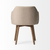 Cream And Brown Upholstered Fabric Dining Arm Chair