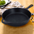 Round Cast Iron Frying Pan Skillet Steak Sizzle Platter with Helper Handle
