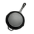 Round Cast Iron Frying Pan Skillet Steak Sizzle Platter with Helper Handle