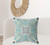 28" X 28" Light Green And Yellow Broadcloth Floral Throw Pillow