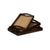 24" Brown Rectangular Wood Handmade Tray With Handles