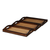 24" Brown Rectangular Wood Handmade Tray With Handles