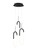 Black Three Light Metal LED Dimmable Smart Enabled Chandelier