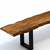 71" Live Edge Acacia Wood Bench With Black Metal Legs
